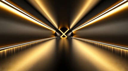 Intricate tunnel design with glowing lines of light.