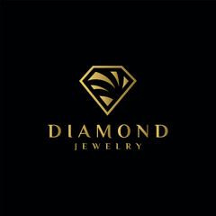 Diamond jewelry gold luxury elegant creative store logo design modern royal gold elegance 