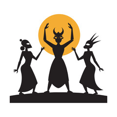 Masked Spirit Performing Ritual Dance