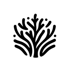 Obraz premium Minimalist Black Tree Logo - Organic Abstract Design