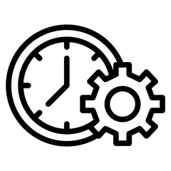 Time Management Vector Line Icon Design