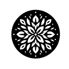 Black & White Floral Mandala Design
