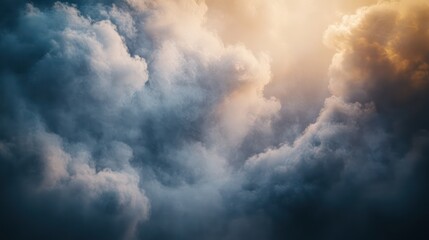 Abstract cloudscape composition with rolling vapor trails blending into one another
