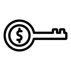 Key Of Success Vector Line Icon Design