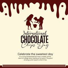 Chocolate Day. food social media post. Chocolate Chips Day Celebration 