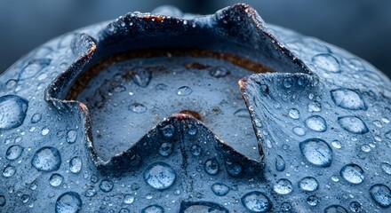 Macro vertical shot of water droplets on fresh fruit skin