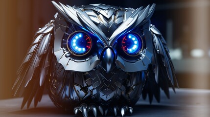 Titanium Owl with Luminating Eyes for Night Vision 