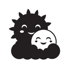 Sun And Cloud Hug Over Ocean