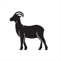 vector silhouette of a goat