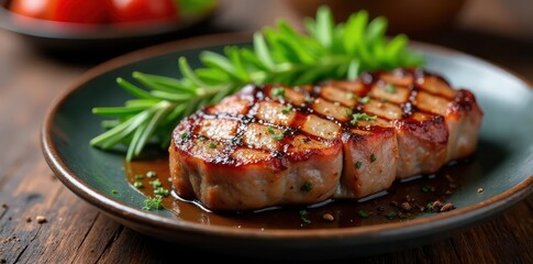 Succulent grilled lamb cutlet seasoned with rosemary and cracked black pepper , cuisine, grilled, lamb cutlet