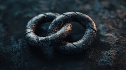 Industrial Aesthetic: Interlocking Slightly Rusted Iron Chain Links