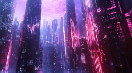 Obraz premium A futuristic cityscape with holographic stock market graphs floating above, digital economy theme --ar 16:9 --v 6.1 Job ID: 0c8c5a67-61b8-4e63-a8e4-4f721c4635d0