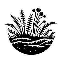 Black and White Botanical Illustration: Minimalist Nature Design