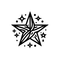Black & White Starburst Logo Design: Modern Geometric Illustration