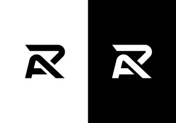 RA, AR initial letters logo icon