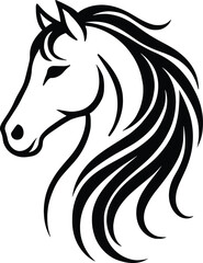 Elegant Horse Head Silhouette for Social Media