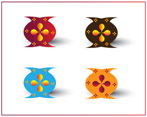4 colorful vase, pot vector icon design eps 10..eps