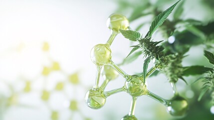 Graphic Representation of CBD Edibles and Cannabis Chemistry on White Background