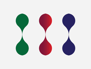 Colorful symmetrical droplet shapes.