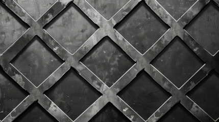Dark gray metallic diamond grid texture background