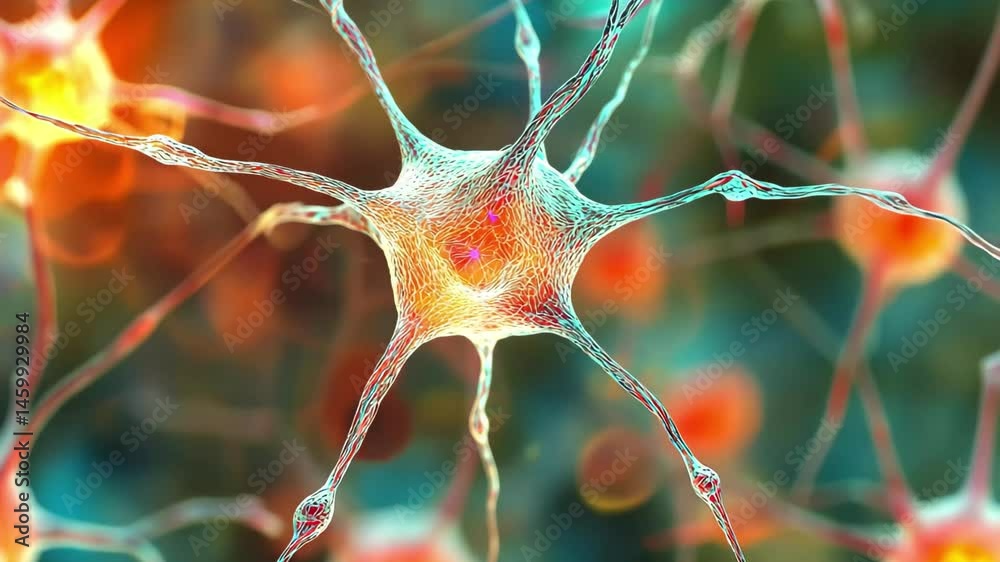 Poster exploring the intricate patterns of neural networks in abstract artificial intelligence art, abstrac