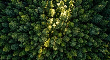 Dense forest canopy overhead view