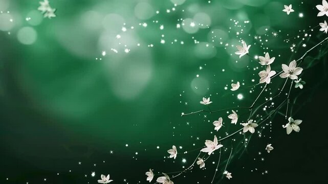 White Floral Petals Floating On Dark