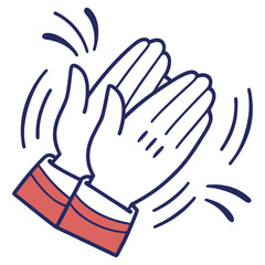 Fototapeta premium Clapping Hands Emoji in Flat Vector Style with Motion Lines 