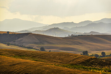sunset over the Val d'Agri hills, Basilicata