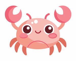 Adorable Cartoon Crab Illustration for Kids.