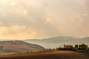 Fototapeta premium summer sunset over the Val d'Agri hills, Basilicata