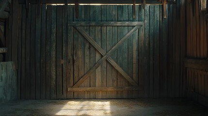 Vintage Wooden Barn Door Photography Studio Backdrop for Rustic Portraits