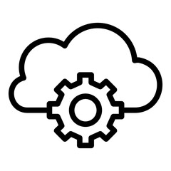 Obraz premium Cloud Computing Vector Line Icon Design