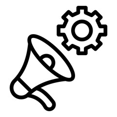 Megaphone Vector Line Icon Design