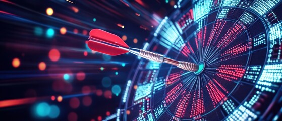 Digital dartboard success accuracy and precise goal achievement