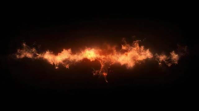Horizontal Band Of Fire And Sparks Effect