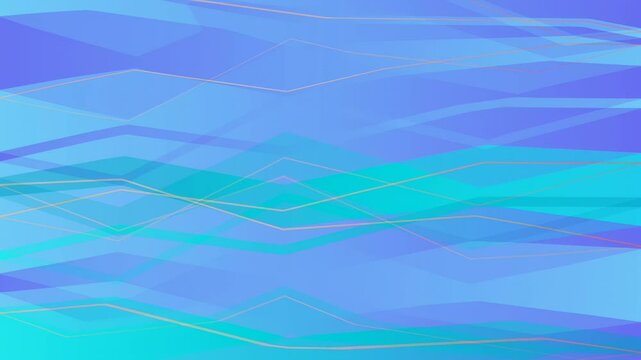 Abstract backgrounds in blue tones. Horizontal movement of the waves. Geometric animation
