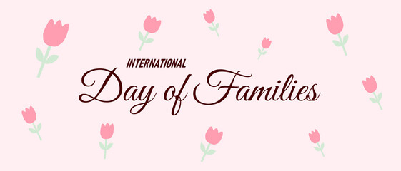 Celebrate International Day of Families with Pink Tulips and Elegant Script