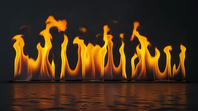 Single Row Of Upright Dancing Flames