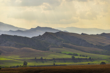 sunset over the Val d'Agri hills, Basilicata