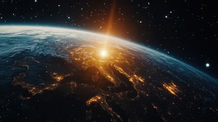 A glowing decentralized finance (DeFi) network floating above Earth --ar 16:9 --v 6.1 Job ID: d73463c2-88ef-4edb-87a1-4e3c4dce7ba6