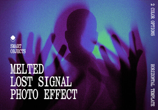 Melted Lost Signal Effect Mockup