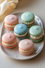 Obraz premium macaroons on a wooden table