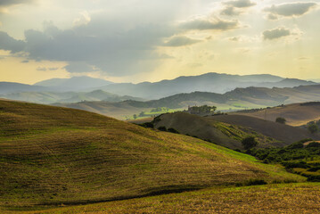 sunset over the Val d'Agri hills, Basilicata