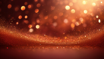 Obraz premium abstract terracotta glitter sparkle background with warm golden bokeh shimmering particles and soft blurred light wallpaper