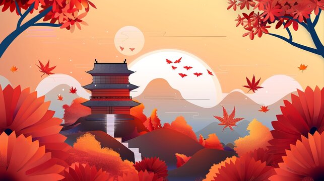 Poster or card for International Museum Day celebration in modern graphic style