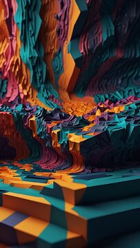 abstract colorful background, Geometric patterns, fluid designs, dream-like environments.