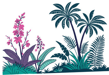 tropical palm trees