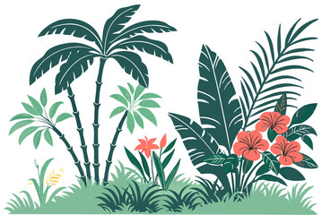 Fototapeta premium tropical flowers vector illustration