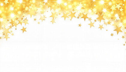 Fototapeta premium Christmas background with golden stars and light effects 